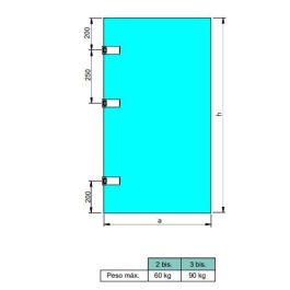 Emuca Bisagra para puerta de cristal con embellecedor inox, bisagra horizontal con pala de 34mm, para puerta de 8-12mm, acero inoxidable