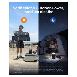 Anker SOLIX PS60 Panel Solar Plegable Portátil 60W Negro, Impermeable IP68, con Conector MC4