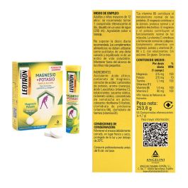 Leotron Energía Magnesio + Potasio Triple Acción Comprimidos Efervescentes Naranja 54u