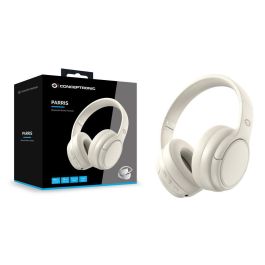 Conceptronic Parris03C Auriculares Inalámbricos Blanco, Bluetooth 5.4, USB-C, con Cable de Audio de 3.5 mm y Estuche de Carga