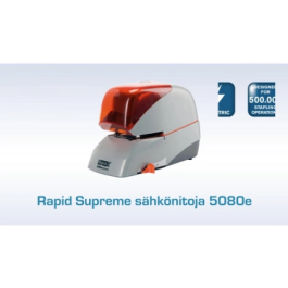 Rapid Grapadora Eléctrica 5080e, Capacidad 80 Hojas, Color Negro, Grapado Sin Contacto