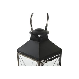 DKD Home Decor Farola Moderna Negro Acero y Cristal Set 2 Unidades 18 x 43 x 18 cm