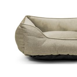 Gloria Cuna Rectangular Cadaqués de Poliéster, Relleno Reciclado, Extraíble, Antideslizante, Lavable, 80x65 cm Beige