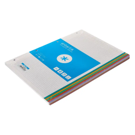 Antartik Recambio A4 80 Hojas 90gr Cuadro 5 mm 4 Taladros Bandas de 5 Colores Pastel