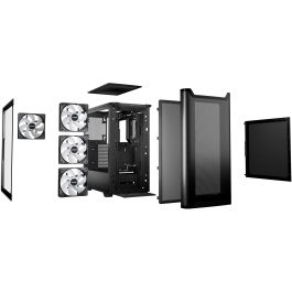 be quiet! Pure Base 501 LX Negra Torre PC Midi con Ventana Lateral, Iluminación RGB y 3x120mm Fans. Soporte ATX y USB-C.