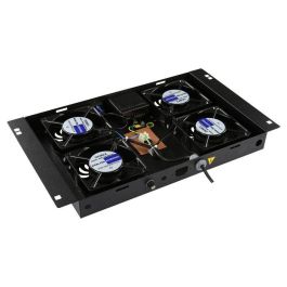 Logon RAF210BL Módulo Ventilador 4 Ventiladores con Termostato Digital Integrado para Montaje en Techo Universal Negro 560m³/h