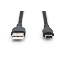DIGITUS USB 2.0 Kabel Typ C -A Silikon St/St 0.5m schwarz