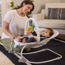 Baby Einstein BAB0074451999022 Mecedora evolutiva 3 en 1 DEAN con Melodías, Vibraciones, 3 Posiciones y Arco de Juguetes Extraíble (0-30 meses)