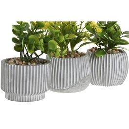 DKD Home Decor Planta Artificial Verde y Amarillo 8 x 13 x 8 cm (6 Unidades) de PE y Cerámica