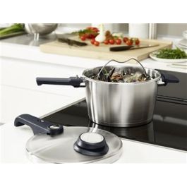 Fissler 622-412-04-070/0 Olla a Presión Vitavit Premium 4.5L – 22cm con Cesto y Trípode, Mango Desmontable, Fondo Cookstar Apto para Inducción