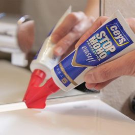 Ceys Silicona Antimoho Easy Blanco 70ml - Juntas Nuevas en 5 Minutos, Aplicación Incluso sobre Cordón Antiguo