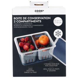 Cook Concept Caja con 2 Cubetas Nevera para Frutas y Verduras 22,5x17,5 cm