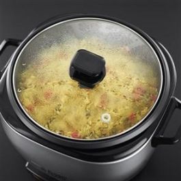 Russell Hobbs 23570-56 Arrocero Maxicook para 14 Tazas de Arroz con Recipiente Antiadherente de 5L y Tapa de Cristal en Acero Inoxidable