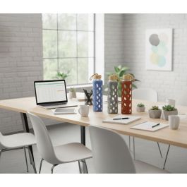 Inde Botella Agua Vidrio/Silicona 600 ml 7 x 7 x 25 cm