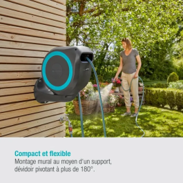 Gardena RollUp S Enrollador de manguera automático de pared 15 m, azul