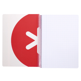 Antartik Cuaderno Espiral A4 Tapa Dura 80 Hojas 100gr Cuadro 5mm Color Frambuesa