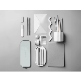 Antartik Prisma Estuche Portatodo Rectangular Silicona Soft Gris 185x50x75 mm