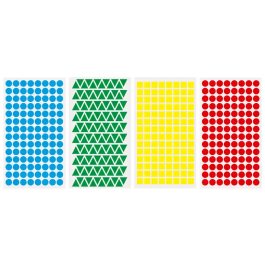 Liderpapel Gomets Figuras Geométricas Surtidas Bolsa 12 Hojas 1376 Gomets Pequeños Colores Surtidos Manualidades Escolares