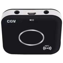 CGV 50903 MyBTplayer 1.0 Receptor Bluetooth con Kit Manos Libres y NFC, 2 Salidas Jack 3.5 mm, Negro