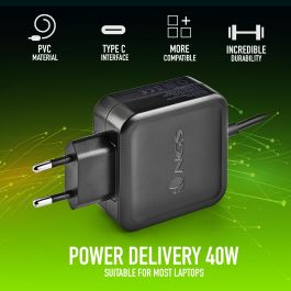 NGS W-45W USB-C Cargador Universal de Pared para Portátil 45W Automático Carga Rápida USB Tipo-C 5V-20V con Cable 1.5M NGS W-45W USB-C Cargador Universal de Pared para Portátil 45W Automático Carga Rápida USB Tipo-C 5V-20V con Cable 1.5M
