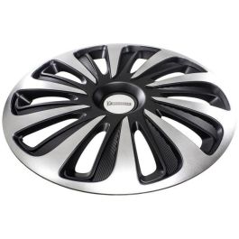 Michelin Tapacubos de Rueda 17" NVS 3D Carbono Bicolor Lote de 4. Acabado Lacado Brillante.