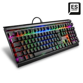 Sharkoon SKILLER SGK60 Teclado Mecánico Gaming USB QWERTY Español Negro, Kailh BOX Marrones, 14 Teclas PBT, Aluminio