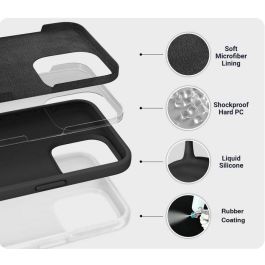 eSTUFF Funda Silicona INFINITE RIGA para iPhone 16 Plus Negra 93% Material Reciclado