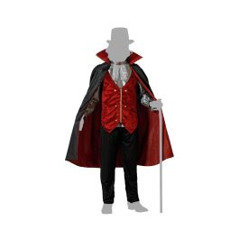 Disfraz de Vampiro Clásico para Hombre Adulto Completo con Capa Roja, Chaleco, Pantalón y Camisa – Halloween y Fiestas Temáticas Talla M-L