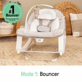 Ingenuity ING17499 Mecedora para bebé 3 en 1 Keep Cozy - Linden - 3 posiciones, arco con peluches extraíbles, hasta 18 kg
