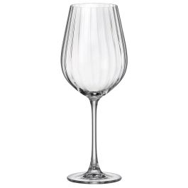 Bohemia Copa de Vino Cristalin Optic, 65 cL, Pack de 6 Unidades, Borde Fino, Higiénico, Vidrio Transparente, Apta Lavavajillas