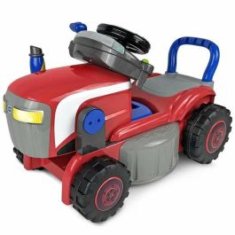 Triciclo Infantil de Plástico 2 en 1 Convertible en Tractor y Cortacésped Rojo para Niños de 12 a 36 Meses con Sonidos y Luces
