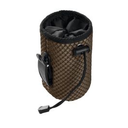 Hunter Bolsa Portapremios Hilo Basic Marrón para Perros, Entrenar y Guardar Snacks, Malla 3D con Clip Cinturón y Cordón