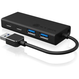ICY BOX IB-HUB1426-U3 USB 3.0 Hub de 4 Puertos: 2x USB-C y 2x USB 3.0