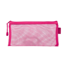 Liderpapel Bolsa zipper bag ticket poliester transpirable multiusos 230x115 mm rosa