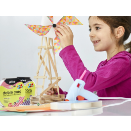 Plico Cinta Adhesiva Doble Cara Transparente 20 mt x 30 mm para Textil, Goma EVA, Cartón, Papel, Uso Escolar