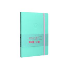 Cuaderno Con Gomilla Antartik Notes Tapa Blanda A5 Hojas Lisas Rosa Y Turquesa 80 Hojas 80 gr Fsc