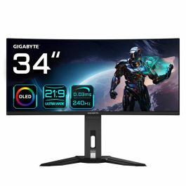 GIGABYTE MO34WQC2 Monitor Gaming 34" WQHD (3440x1440) Curvo QD-OLED 1800R 240Hz 0.03ms VESA DisplayHDR 400 True Black FreeSync Premium Pro