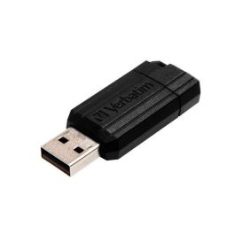 Verbatim PinStripe USB 16GB Negro - Memoria USB Retráctil sin Tapa - Protección de Conexión - Diseño Ligero y Compacto