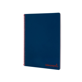 Liderpapel Cuaderno espiral A4 Wonder tapa plástico 80 hojas 90gr cuadro 4mm con margen azul marino