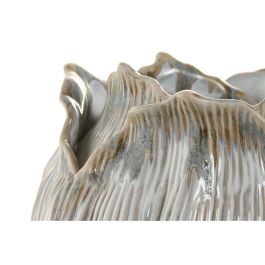 DKD Home Decor Jarrón Shabby Crema de Cerámica 22 x 19 x 22 cm