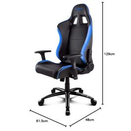 DRIFT DR200 Silla para videojuegos de PC Asiento acolchado Negro, Azul con reposabrazos 3D, respaldo reclinable y cojines lumbar/cervical