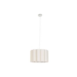 DKD Home Decor Lámpara de Techo Urban Colección Bubla Crudo Blanco de Lino y Metal 50x50x30 cm Casquillo E27 Pack 2 Unidades