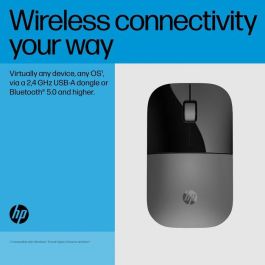HP Z3700 Ratón Inalámbrico Plata, Modo Dual, Portátil, Cómodo, Control Preciso, Diseño Delgado, Materiales Reciclados