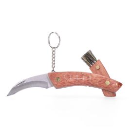 Edm Navaja setas Irati con cepillo, cuchillo, llavero y medidor - Mango madera, acero inoxidable 420, estuche nylon