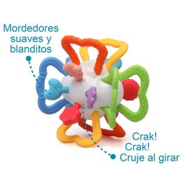 KioKids Mordedor Sensorial Bola para Bebés, Alivia Encías, Estimula Sentidos, ABS y TPE, Multicolor, +4 Meses
