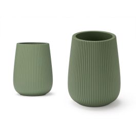 Berilo Portacepillos Rayas Abombado Verde 8x12x8 cm (12 Unidades) Precio: 38.78999971. SKU: B13AQQS7LV