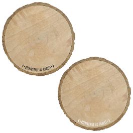 Home Deco Factory Individual de Madera Natural Rústico Diámetro 30 cm