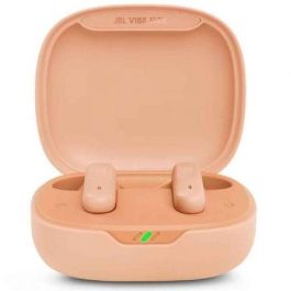 JBL Vibe Flex JBLVFLEXBEG Auriculares True Wireless de Botón con Sonido Deep Bass, 32h Autonomía, Estuche de Carga, IPX54, Beige