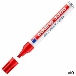 Edding Rotulador Marcador Permanente 3300 Rojo Punta Biselada Recargable 1-5 mm