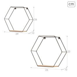 Estantería Max Home Hierro Madera MDF 29 X 26 X 10 CM (6 Unidades)
